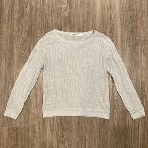 Michael Stars Light Grey Holey Crewneck Sweater